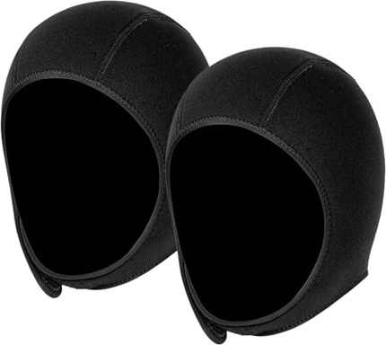 Lynqeeh Cuffia termica in neoprene da 3 mm, con sottogola, per uomini e donne, snorkeling, surf, kayak, sport acquatici, 2 pezzi, 3 mm (L)