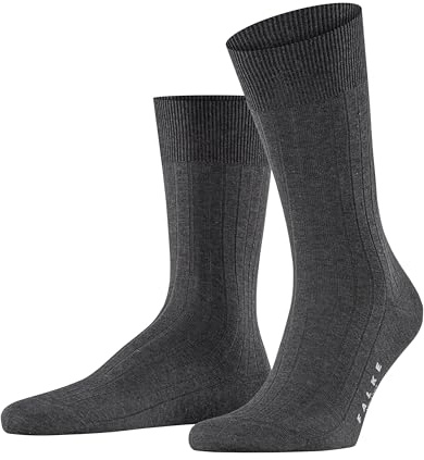 FALKE Herren Socken Milano M So Baumwolle gemustert 1 Paar, Grau Anthracite Melange 3190, 43-44