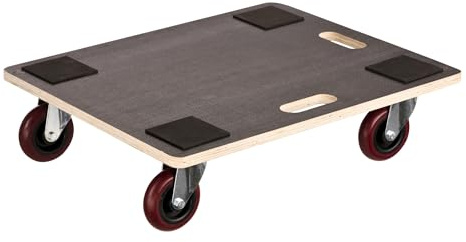 Move-It Dolly Trolley Heavy-Duty 320kg Load Capacity, 59x49cm Flat Platform Cart for Moving Appliances Furniture Equipment - Black