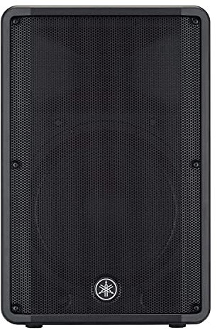 Yamaha DBR15 Tragbarer Lautsprecher mit bis zu 1000 W Ausgangsleistung und kraftvollem Bass, 38,1 cm Tieftöner, Schwarz