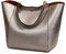 Pahajim Henkeltaschen Desigual Handtasche Damen Ledertasche Damen Shopper Damen Groß Tote Schultertaschen Kunstleder Wasserdichte Tasche Umhängetasche Geschenk Für Frauen(Bronze)