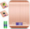 Intirilife Digitale Küchenwaage 5 kg -ROSÉ GOLD- Wiederaufladbar per USB & Batteriebetrieb- Elektronische Waage mit Tara Funktion- Präzise Küchen Digitalwaage mit LCD-Display zum Backen,Kochen, 1g