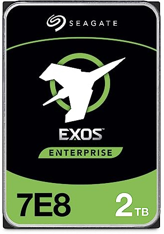 Seagate Exos 7E8 2TB Internal Hard Drive Enterprise HDD β CMR 3.5 Inch 512E SATA 6Gb/s 7200 RPM 256MB Cache for Enterprise, Data Center β Frustration Free Packaging (ST2000NM000A)