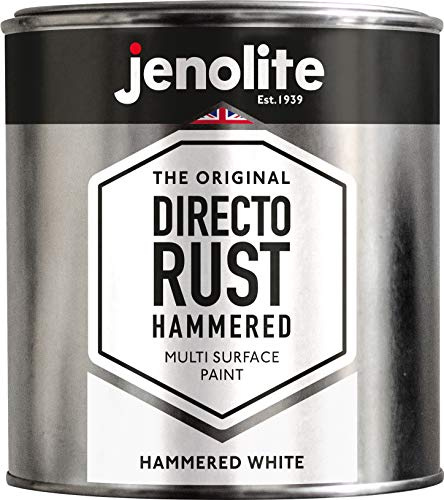 JENOLITE Directorust Hammered White - Multi Surface Paint - 1 Litre (All-in-One Primer, Undercoat & Topcoat - Corrosion & Rust Resistant)