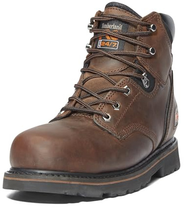 Timberland PRO Men's Pit Boss 6 Inch Steel Safety Toe Industrial Work Boot, Brown-2024 New, 9