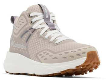 Columbia Women's Konos TRS Outdry Mid, Waterproof Mid Rise Trekking and Hiking Boots, Soft Taupe/Granite Purple, 5.5