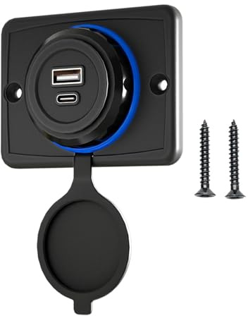 Presa di alimentazione per auto, presa di corrente QC3.0, presa USB C PD, impermeabile, 12 V, adattatore con alimentazione per camion, SUV, auto