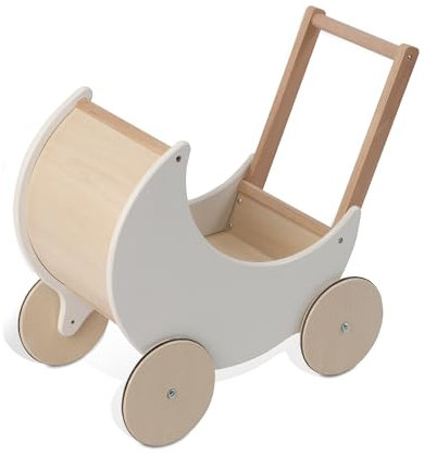wuuhoo® Lauflernwagen aus Holz - höhenverstellbare Lauflernhilfe mit Puzzle, und Zahlen - Pädagogisches Babyspielzeug, Laufwagen, Holzspielzeug für Kinder ab 1 Jahr Lou