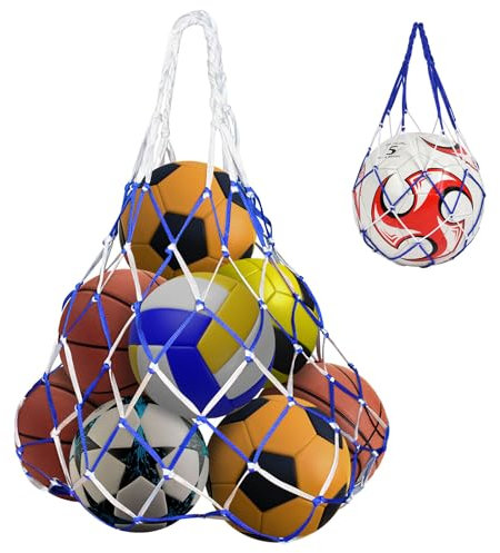 AMFUN 2 Stück Fußball Rucksack, Basketball Bag Basketball Netztasche, Ballsack, Ball Netztasche mit Kordelzug, Mehrzweck Sport Netztasche für Basketball Fußball Volleyball Rugbyball