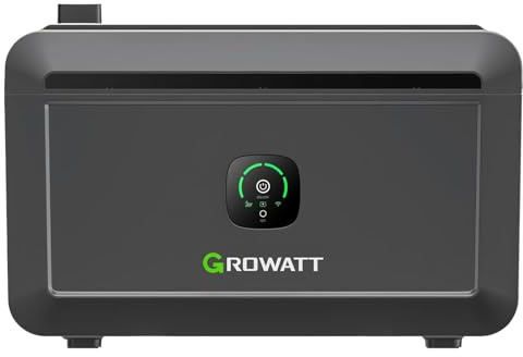 Growatt NOAH 2000 Balkon PV Speicher 2048W Akkukapazität, Kompatibel mit Balkonkraftwerke, IP66, 6.000+ Ladezyklen, 10-jährige Garantie, Plug&Play Installation in 5 Min