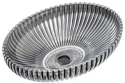 EMKE Lavabo à Poser en Verre Cristal, Ovale Noir, 51 x 35 x 15 cm, Vasque de Haute Qualité pour Salle de Bain et WC Invités, Sans Trou pour Robinet