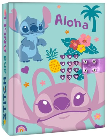 Kids Licensing - Diario Secreto con Sonido Stitch, Guarda tus Secretos con Estilo y Diversión, Diarios para Niñas, Libreta Niña y Cuaderno para hacer notas o dibujos - Regalo para Niñas