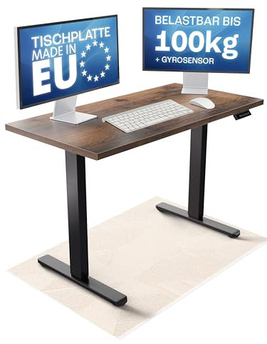 WINTONCOVE Höhenverstellbarer Schreibtisch elektrisch 120x60cm [Zertifiziert] Stabiler elektrischer Schreibtisch | höhenverstellbar elektrisch mit Dual-Motor & sauberem Kabel-Versteck