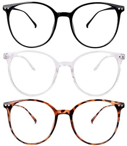 AXERHK Blaulichtfilter Brille, Brille Blaulichtfilter, 3 Stück Leichtes Gewicht Blaulicht Brille, Bildschirmbrille, Blaulichtfilter Brille Herren Damen Verringerung Der Augenbelastung