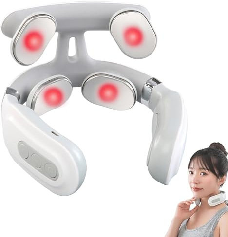 Vitality Magic 2.0 Neck Massager, Vitality 2.0 Massager, 2025 Neu 4 Beheizte Köpfe Nackenmassagegerät mit Wärme & Vibration, Massagegerät Schulter Rücken mit 6 Modi & 14 Stufen für Herren Damen