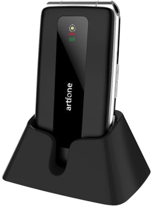 artfone F30 4G - Cellulare pieghevole senza contratto, tasti grandi, display a colori da 2,4 pollici, pulsante di emergenza SOS, stazione di ricarica, telefono cellulare per anziani, radio FM