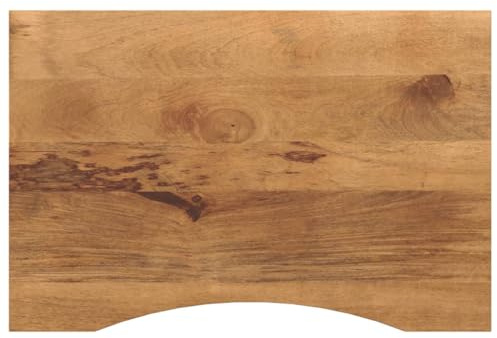 SooIarix Skrivbordsskiva med utskärning, 80 x 60 x 2,5 cm, mango, robust bänkskiva för kontorsbord, mångsidig, naturlig träkorn