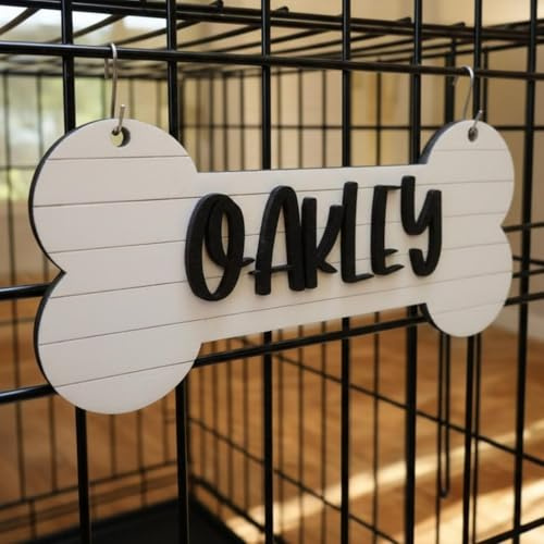 Targhetta con nome personalizzato per cuccia con zampa di cane, targhetta decorativa per cuccia per cani, targa decorativa in legno per animali domestici (10 x 22 cm)