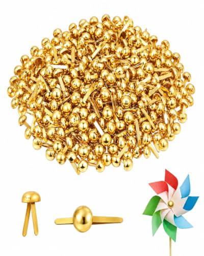 BIRLOZA 200 Pièces Attaches Parisiennes, Attaches Métalliques à Tête Ronde, Clips en Métal Doré