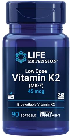 Life Extension Low Dose Vitamin K2 – Supports Arterial Health – Non-GMO, Gluten-Free – 90 Softgels