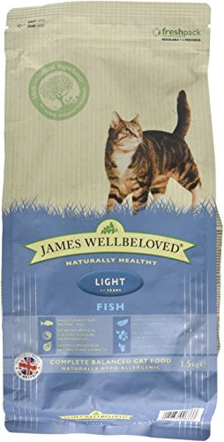 James Wellbeloved Light Adult Fish 1.5 kg Bag, Hypoallergenic Dry Cat Food