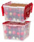 IRIS USA Ornament-Aufbewahrungsbox mit befestigtem Deckel, speichert 75 Ornamente pro Behälter, 2 Stück, stapelbar, langlebig, Weihnachtsaufbewahrung, Organisationsbehälter für Urlaubsdekorationen und