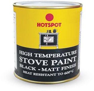 Hotspot Stove Paint Matt Black 250ml -High Temperature Heat Resistant Paint for Stoves, Fireplaces & Metal Surfaces – Long-Lasting, Durable Matt Finish for Indoor & Outdoor Use