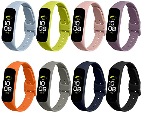kwmobile 8x Sportarmband kompatibel mit Samsung Galaxy Fit 2 Armband - Großes Set Smartwatch Armband in verschiedenen Farben