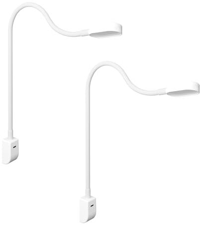 kalb I Ilios LED-Bettleuchte/Leseleuchte mit USB-C, Wand- und Winkelmontage, Flexibler Arm, dimmbar, warmweiß 3000k (2er Set weiß)