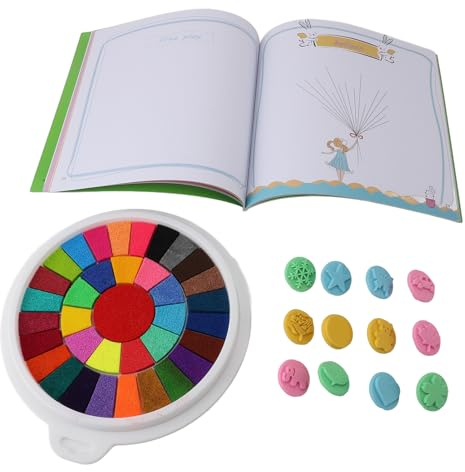 Itonash Juego de Pintura para Niños, Kit de Pintura de Dedos para Niños y Libro, Almohadilla de Sello de Huellas Dactilares Lavable de con Cubierta de Sellado para Dibujar