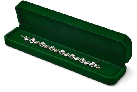 Oirlv Verde Scuro Velluto Scatola Per Lunga Collana,Scatola Per Ciondolo Per Catene Per San Valentino