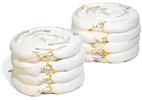 PIG Oil Boom - Oil-Only Absorbent Boom - 8 Pack - 3 x 10' Boom - Absorbs up to 2 gallons per Boom - BOM406