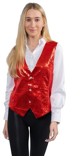 Dress Up America Gilet À Paillettes Rouges Pour Adulte - Gilet De Danse Brillant Pour Adultes - Costume De Fête Pour Homme