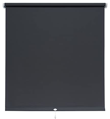 JalousieCrew Springrollo Schnapprollo Rollo dunkel grau Breite 60-200 cm Länge 180 cm Blickdicht Blickschutz (120 x 180 cm)