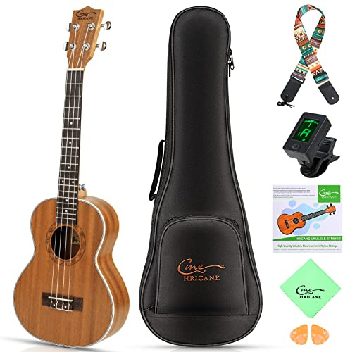 Hricane Ukulele Concierto Professionale Opaco Kit Ukulele Concert con Busta Grosso E altri Accessori (23 Pollici)