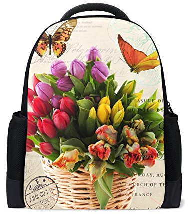 LIANCHENYI Panier de fleurs Personnalisé Casual Sac à dos d'école Sac à dos de voyage