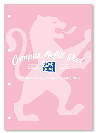 Oxford Campus Liniertes Papier, A4, Kopfbindung, 140 Seiten, Pastellfarben, einzelner Notizblock