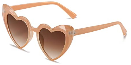 YAMEIZE Lunettes de soleil Vintage Love Heart des années 70 - pour femmes hommes enfants en forme de coeur fantaisie coloré UV400 Protection lunettes fête en plein air