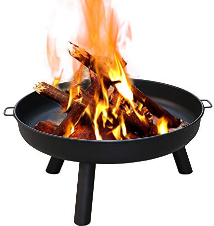 Sonnewelt Brasero de 75 cm de diámetro, para exterior, con asas, para balcón, patio, prado, bosque, chimenea, terraza, camping
