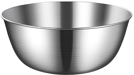 Ciotola per Mescolare, Insalatiera in Acciaio Inossidabile Addensato di Grande Capacità, Bacinella di Cottura Riutilizzabile per Cucinare in Cucina, Servire, Cuocere al Forno, Preparare Il Cibo(22cm)