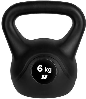 REBEL ACTIVE Kugelhantel 6 kg, RBA-2313, Schwarz, Kunststoff, 21,5 x 4 x 3,4 cm, 21,5 x 18 x 23 cm