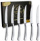 DAFFODILY® Ensemble de couteaux à steak Signature Coffret cadeau, Couteau cuisine élégant, Couverts de table, Vaisselle et arts de la table pour une expérience de luxe (Argenté, Couteaux à steak-6 PC)
