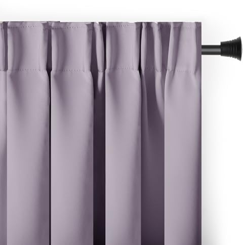 RESTILO Blackout Vorhang 140x245 cm rosa 1 St. Kräuselband Verdunkelungsvorhang Blickdicht Fensterdekoration Dekoschal Dekorvorhang Blackout