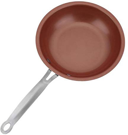 Kokkärl stekpanna, 24 cm non-stick stekpanna kopparpanna med keramisk beläggning kastrull ugn lämplig induktion wok titan stekpanna