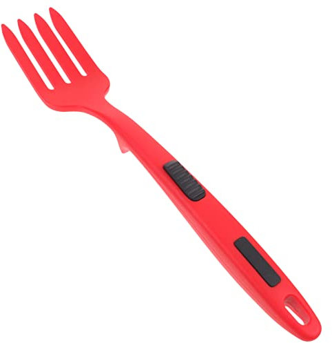 ABOOFAN Forchetta Da Cucina in Silicone Per Spaghetti Fritti, Forchetta Grande Ergonomica Antiaderente Per Mescolare Insalata e Cucinare in Casa, Utensile Da Cucina Pratico Colore Rosso