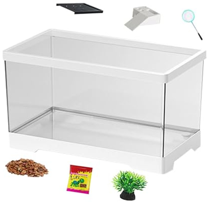 Startkit för sköldpaddor - terrarium för jordsköldpaddor - livsmiljö med bottendränering för vattenreptiler, fisk, krabbor, grodor, ödlor, ormar och krabbor