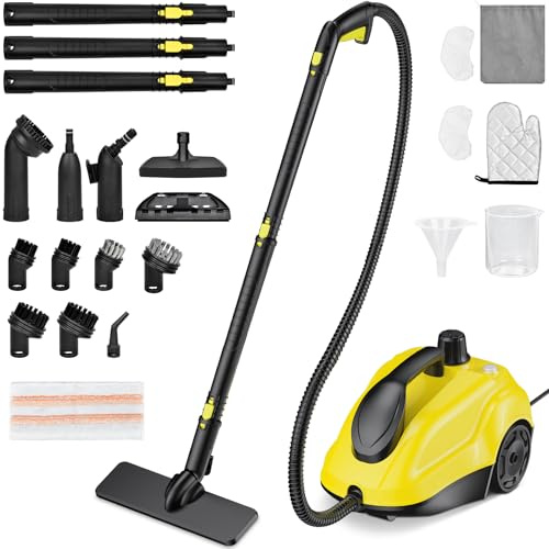 Pulitore a Vapore,Pulitore Vapore Casa 2 L 2000W Pressione del Vapore 5 bar con 23 Accessori Vaporetto per Igienizzare Pavimento,Divani,Mobili,Auto