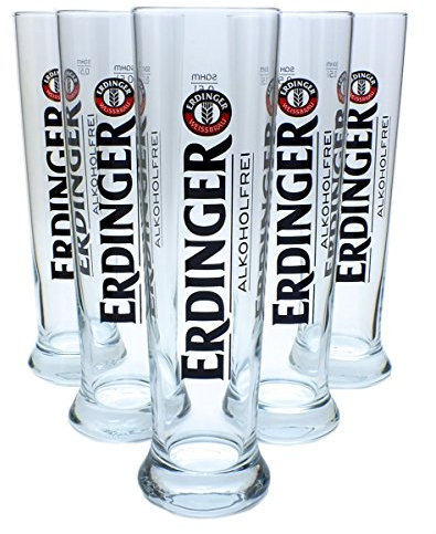 ERDINGER Alkoholfrei BIER GLÄSER 6er Set 0,5 Liter