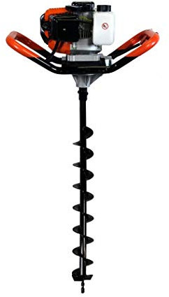 GT GARDEN Taladro de Tierra ahoyador de Gasolina 52 cm3, 3 CV con Broca 80 mm