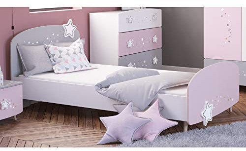 möbelando Kinder-Bett Motivbett Einzelbett Mädchenbett Prinzessinnenbett Savannah I